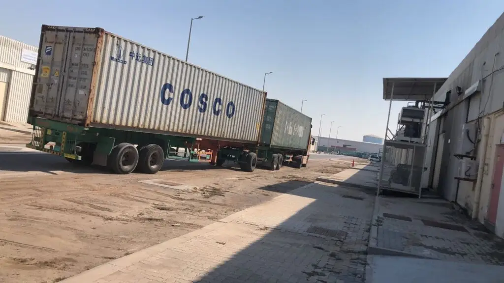Double Container towed in RAKEZ Free Zone - Land freight by GHSL